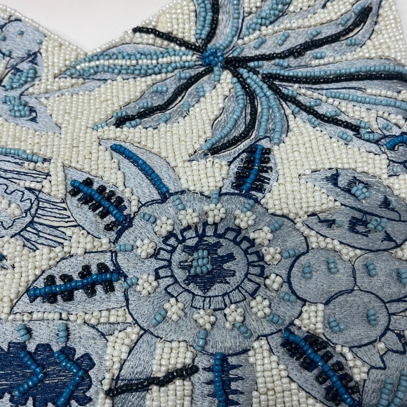 Blue Floral Beaded Bag NWT TikTok Instagram Viral - Picture 4 of 11